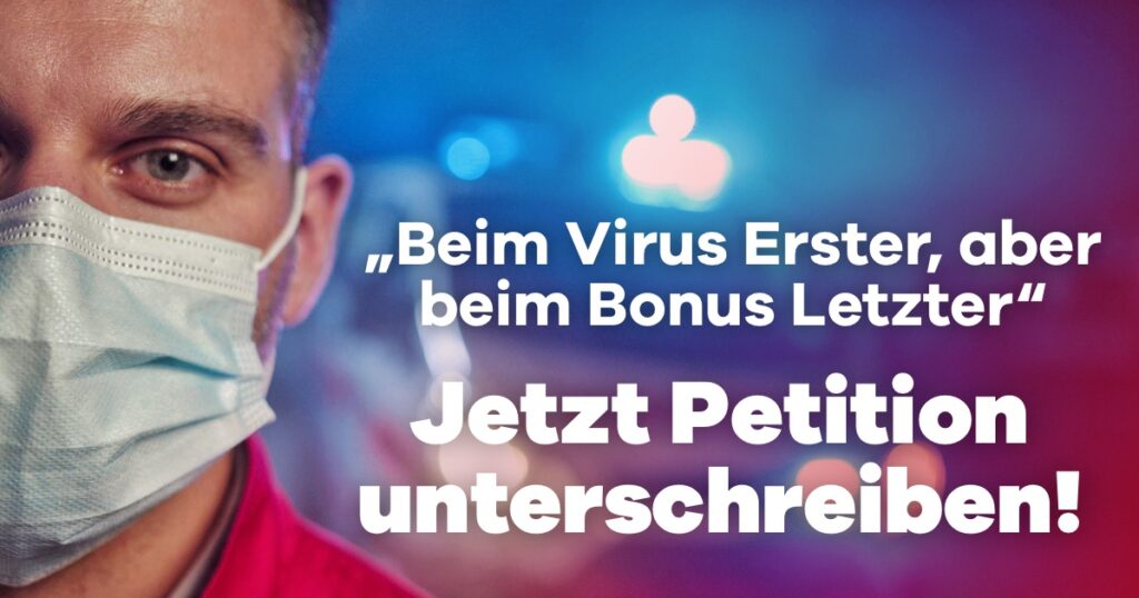Wir brauchen Deine Unterst&uuml;tzung: Corona-Bonus f&uuml;r alle Held*innen der Krise!